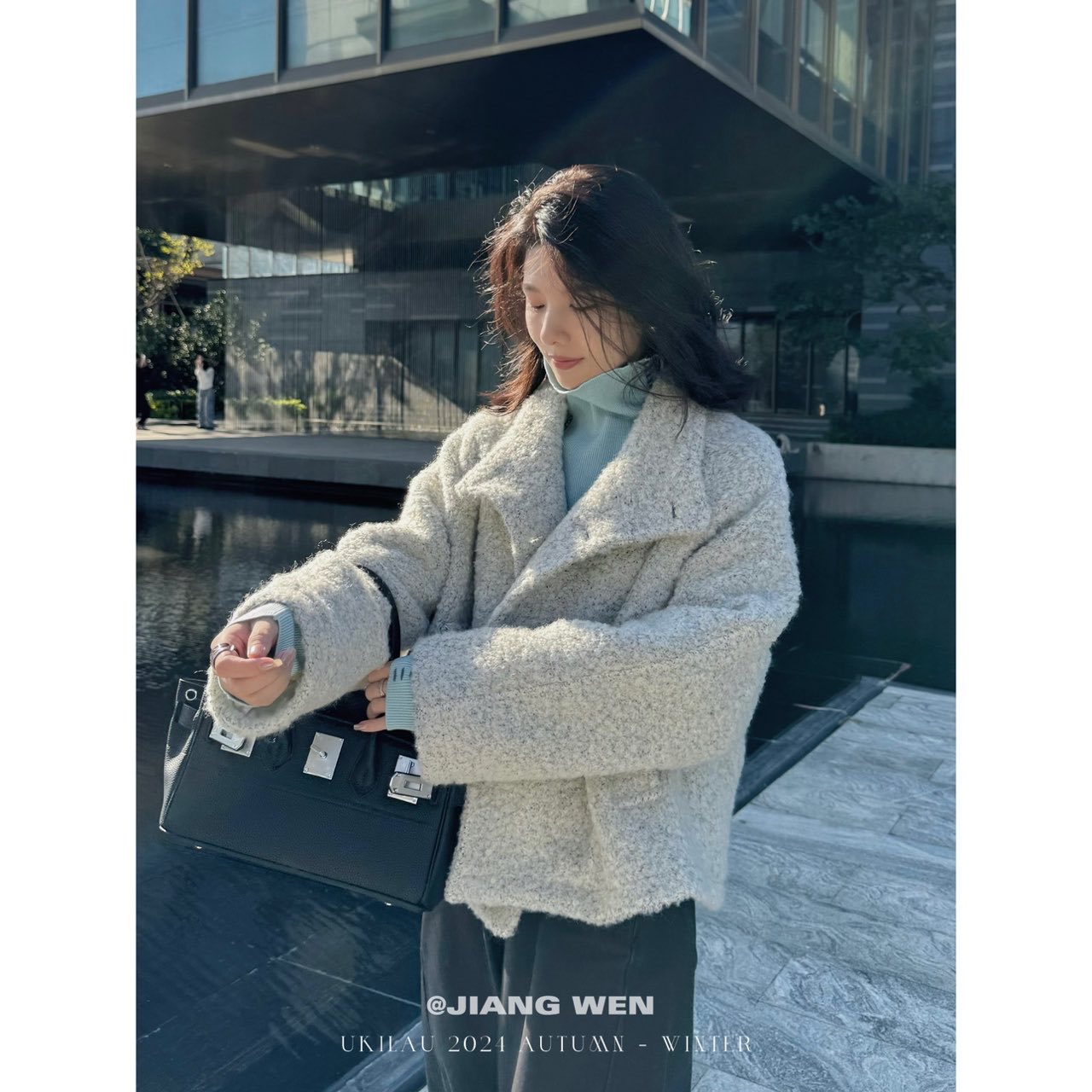 UKILAU【海盐砂砾】羊毛圈圈毛呢宽松立领冬季保暖廓版外套