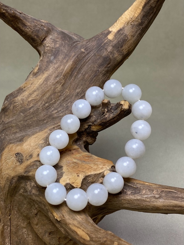 新疆和田《水墨青花》手串卡12mm百搭素圈白色单圈经典轻奢精美