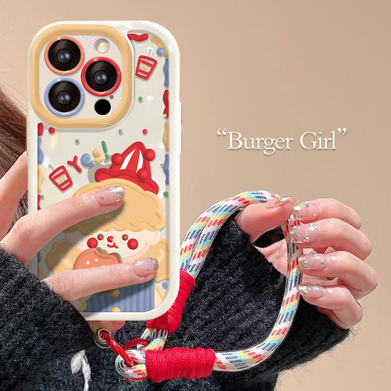 可爱保护套全包防摔立体苹果15保护套iPhone14多巴胺女孩挂绳/感/