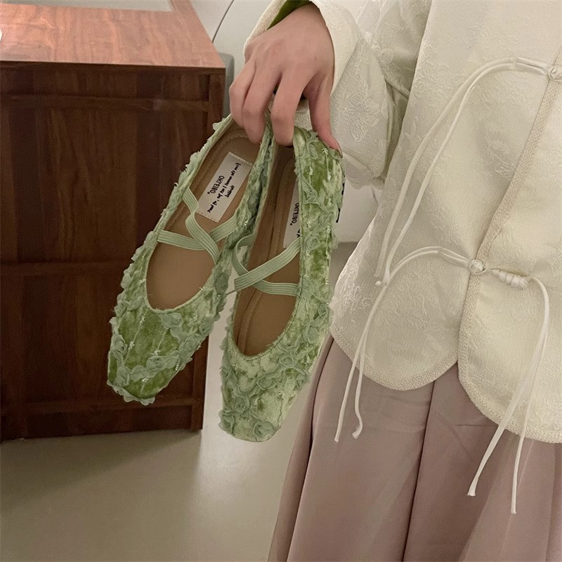 小众设计感芭蕾单鞋女2024秋季新款方头平底软底浅口玛丽珍鞋女鞋