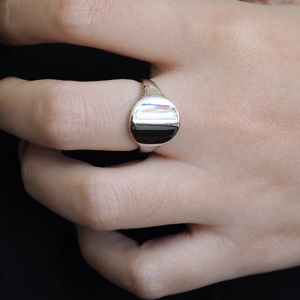 925银戒指 复古做旧简约光面男女尾戒百搭极简冷淡风素款可调节戒