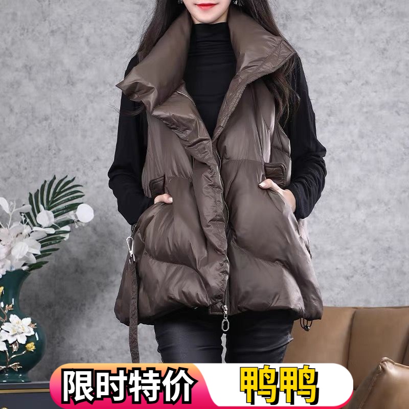 鸭鸭羽绒服马甲女欧洲站2023秋冬新款韩版宽松轻薄背心坎肩马夹外