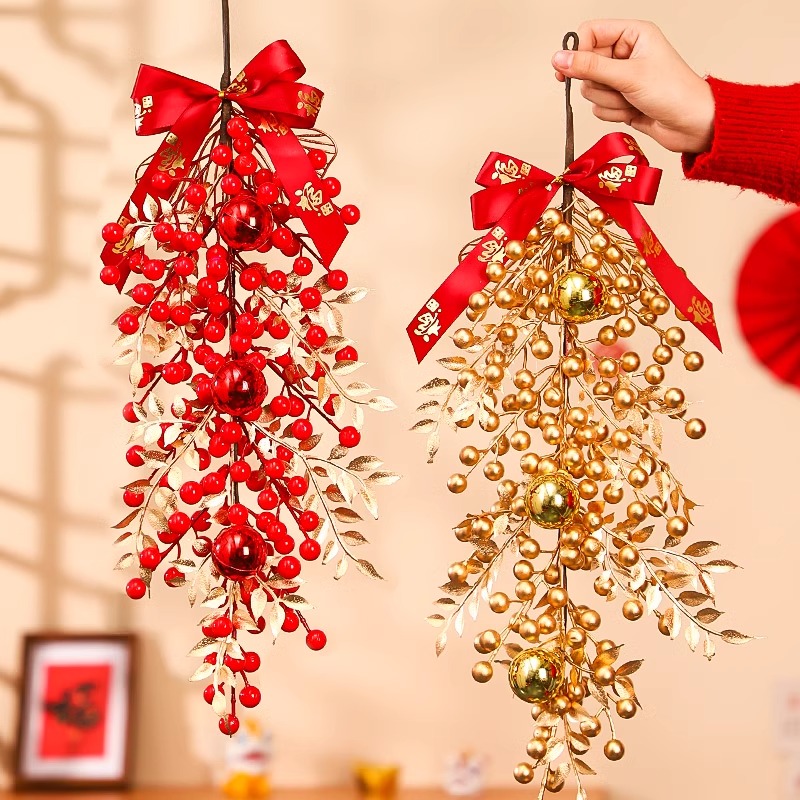 2025新款果串蛇年新年挂饰装饰品春节过年高档家用客厅入户门挂件