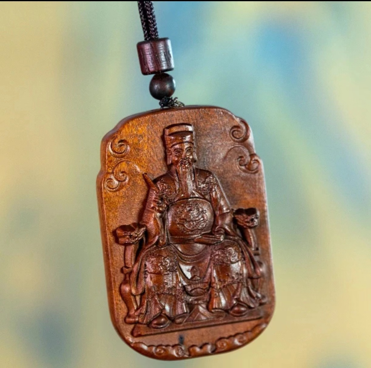 上清古镇雷击枣木文昌老爷国风视频吊坠纯手工打造