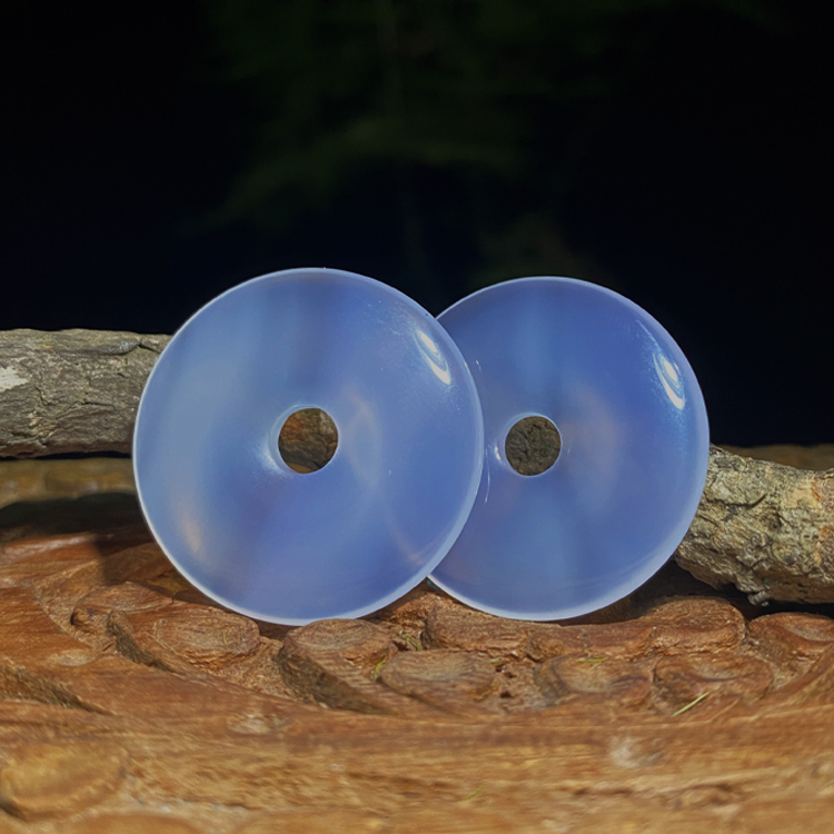 zf 天然白玛瑙玉髓平安扣珠宝玉石时尚