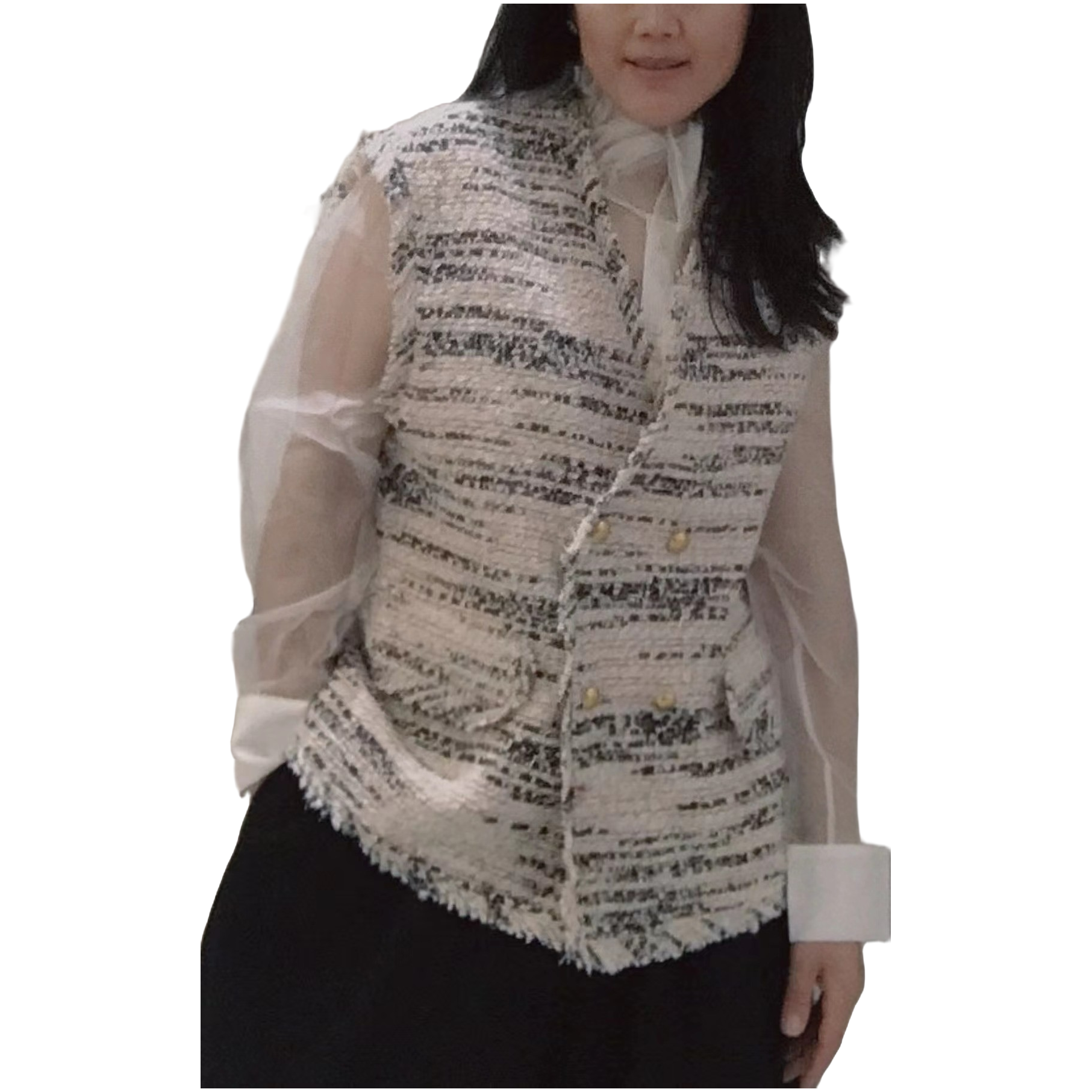 小香女士 彩条马甲 设计师改良版 时尚休闲 小香风 常规气质马夹