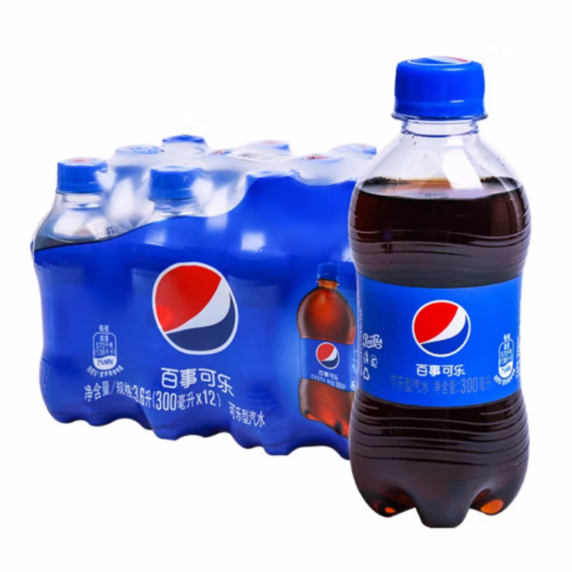 【新人专享】百事可乐300ml便携瓶碳酸饮料迷你装含糖可乐碳酸饮料