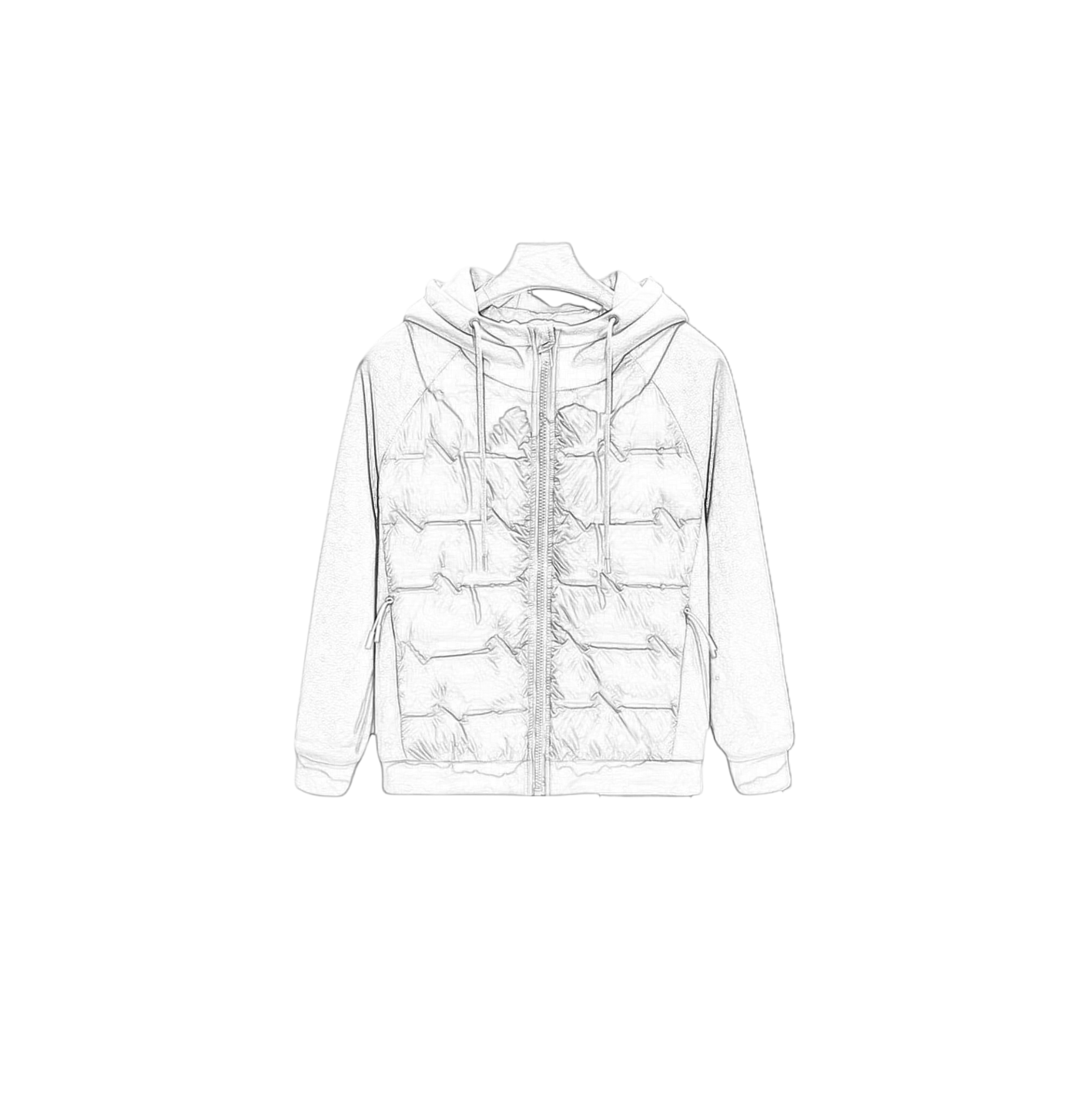 【智慧云仓X】LURRIKY新款 箭头拼接连帽羽绒服 男女同款无礼盒