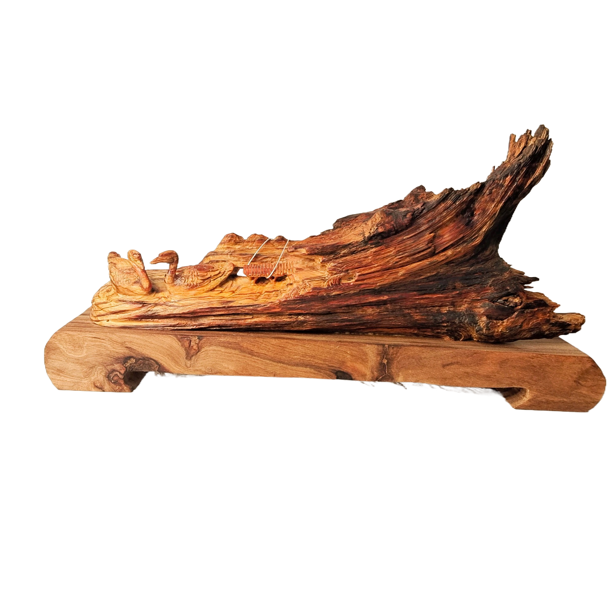 105*琥珀木创意手工根雕戏水家居办公礼品摆件精工制作美化生活