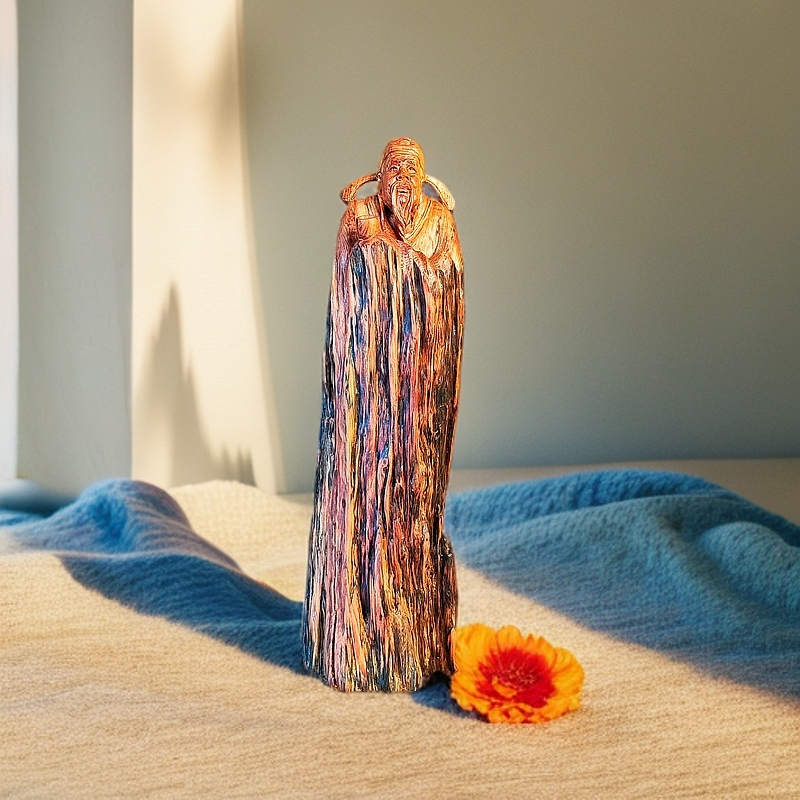 38天然琥珀木崖松老料举杯邀明月根雕精品家居摆件工艺品艺术品