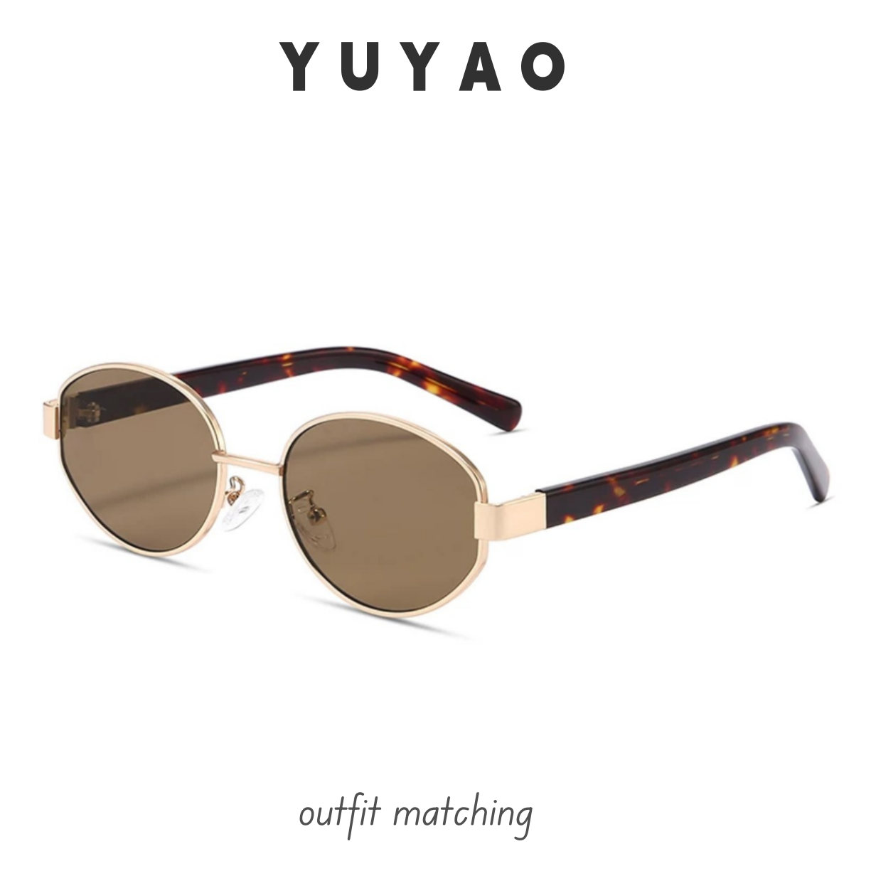 复古欧美金属圆形太阳镜网红茶色墨镜时尚防紫外线墨迹眼镜穿搭