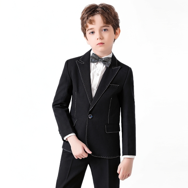 Romon/罗蒙西装套装高档韩版婚礼正装走秀帅气儿童西服男孩外套