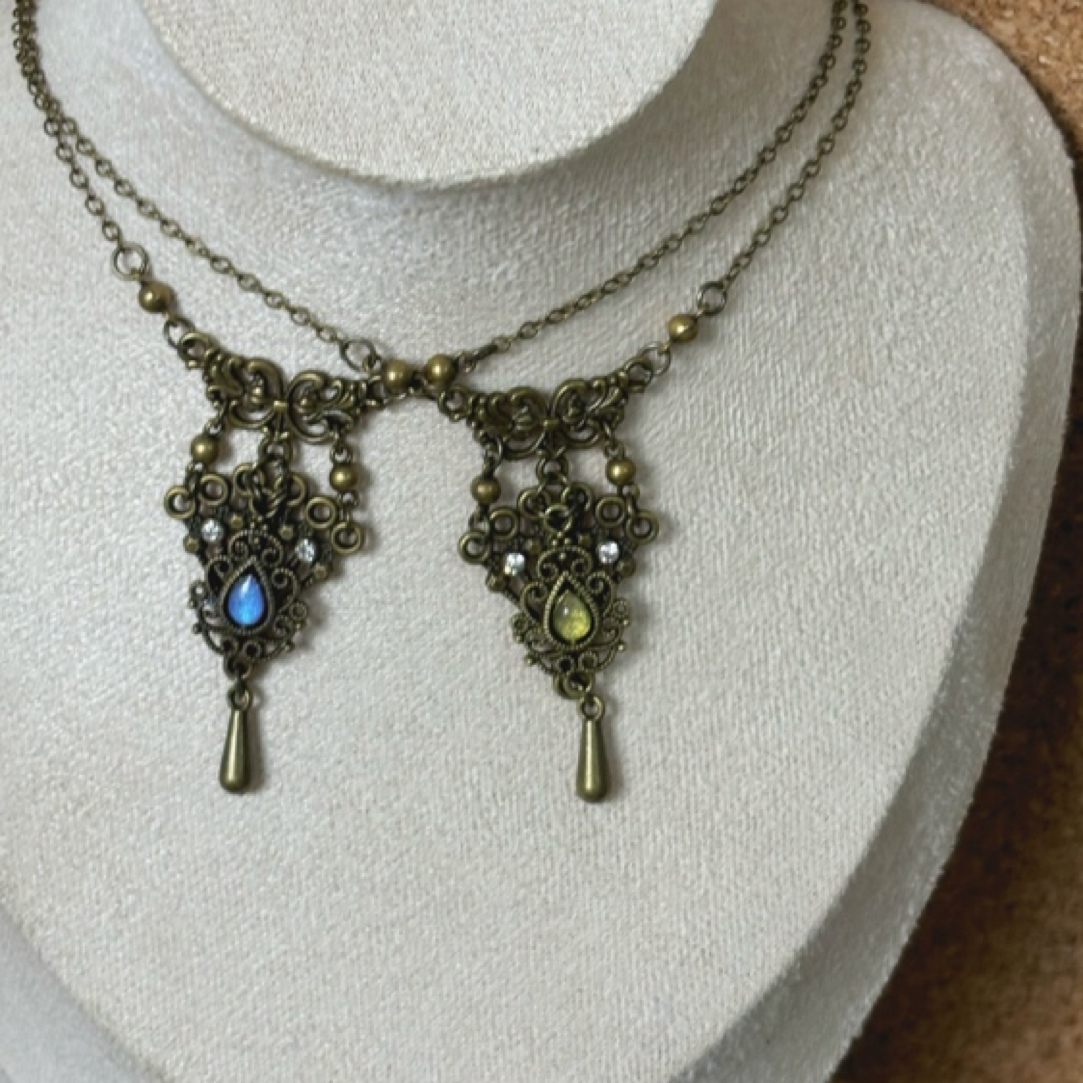 铜合金项链 复古宝石《浮光》小06