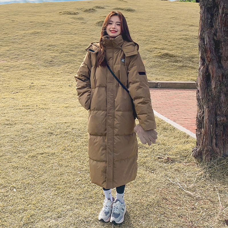 AERL艾莱依白鸭绒羽绒服女2024新款过膝韩版加厚脚踝特长小个子学