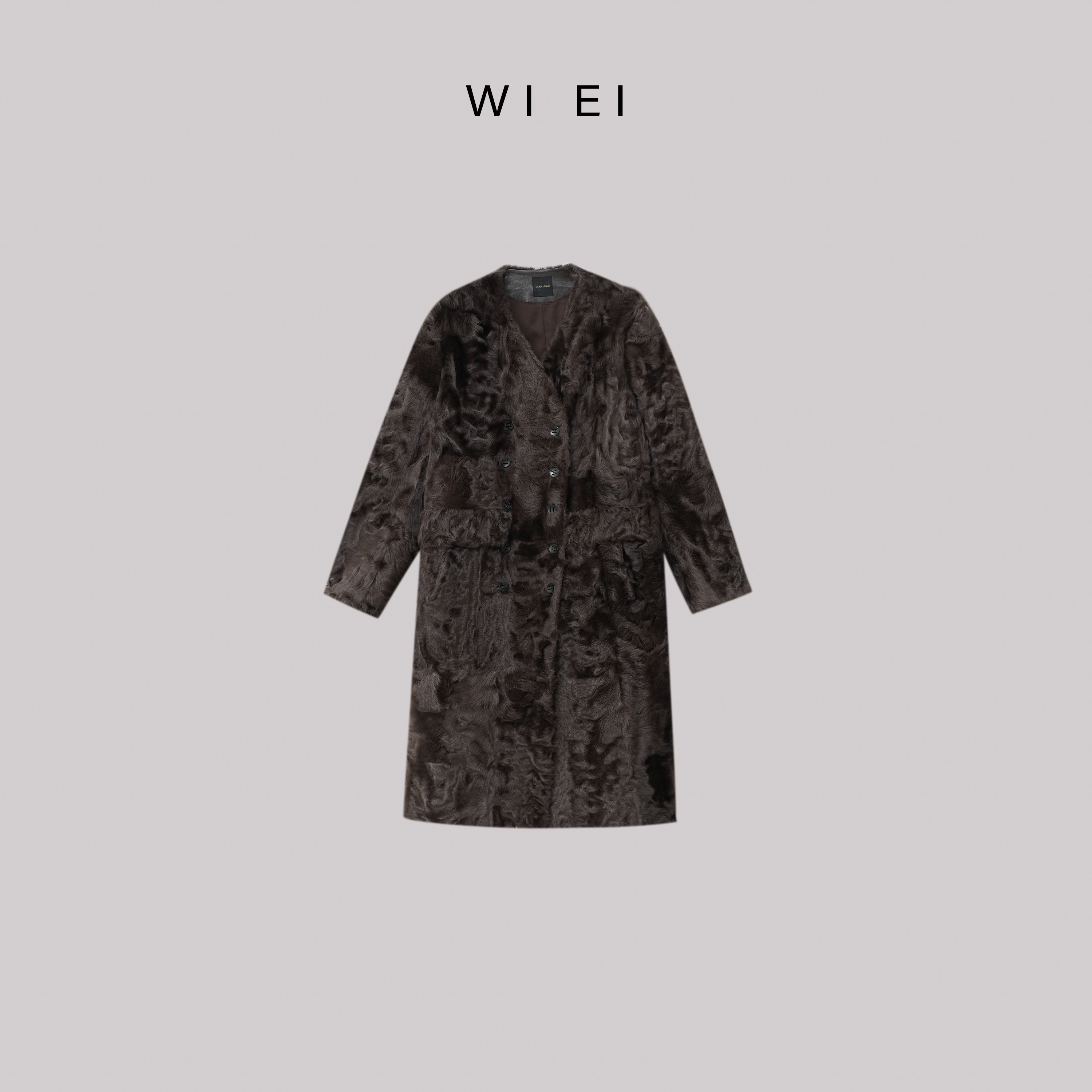 《WI EI》鎏金美学 皮毛一体 皮草外套 长款 大衣 5L016