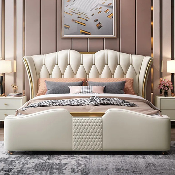 【慕雨家具】YM601#轻奢主卧大床欧式现代家用储物主卧室公主床