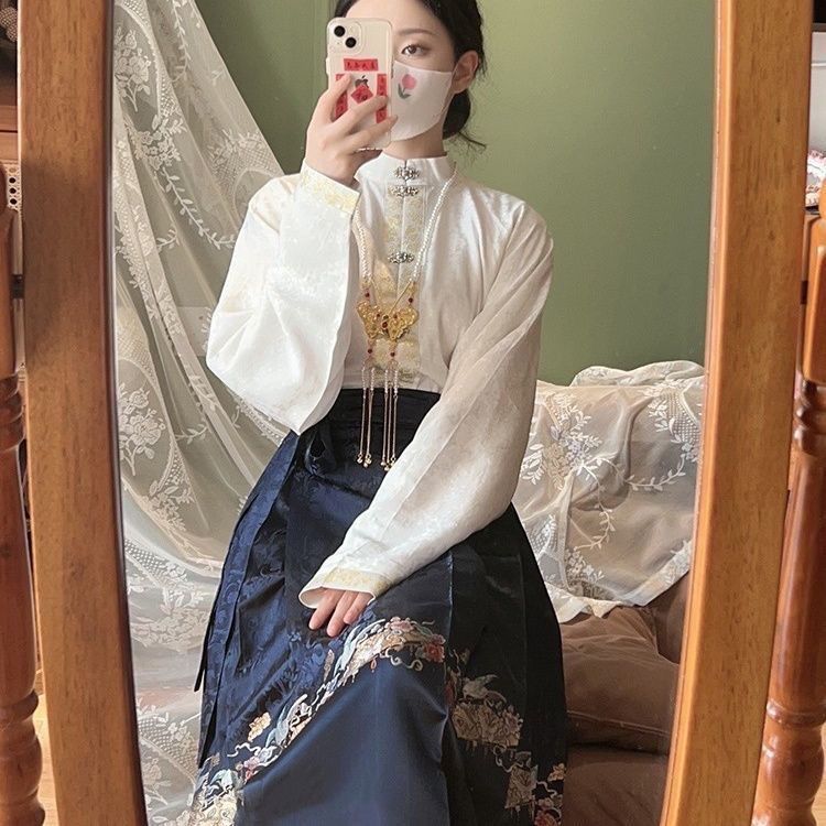 巴拉新中式马面裙简约国风古装小个子明制汉服女款汉元素日常通勤