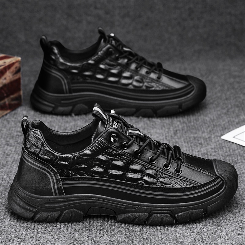 回力新秋冬季鞋子男运动休闲防水黑色皮鞋男士工作劳保防滑老爹鞋