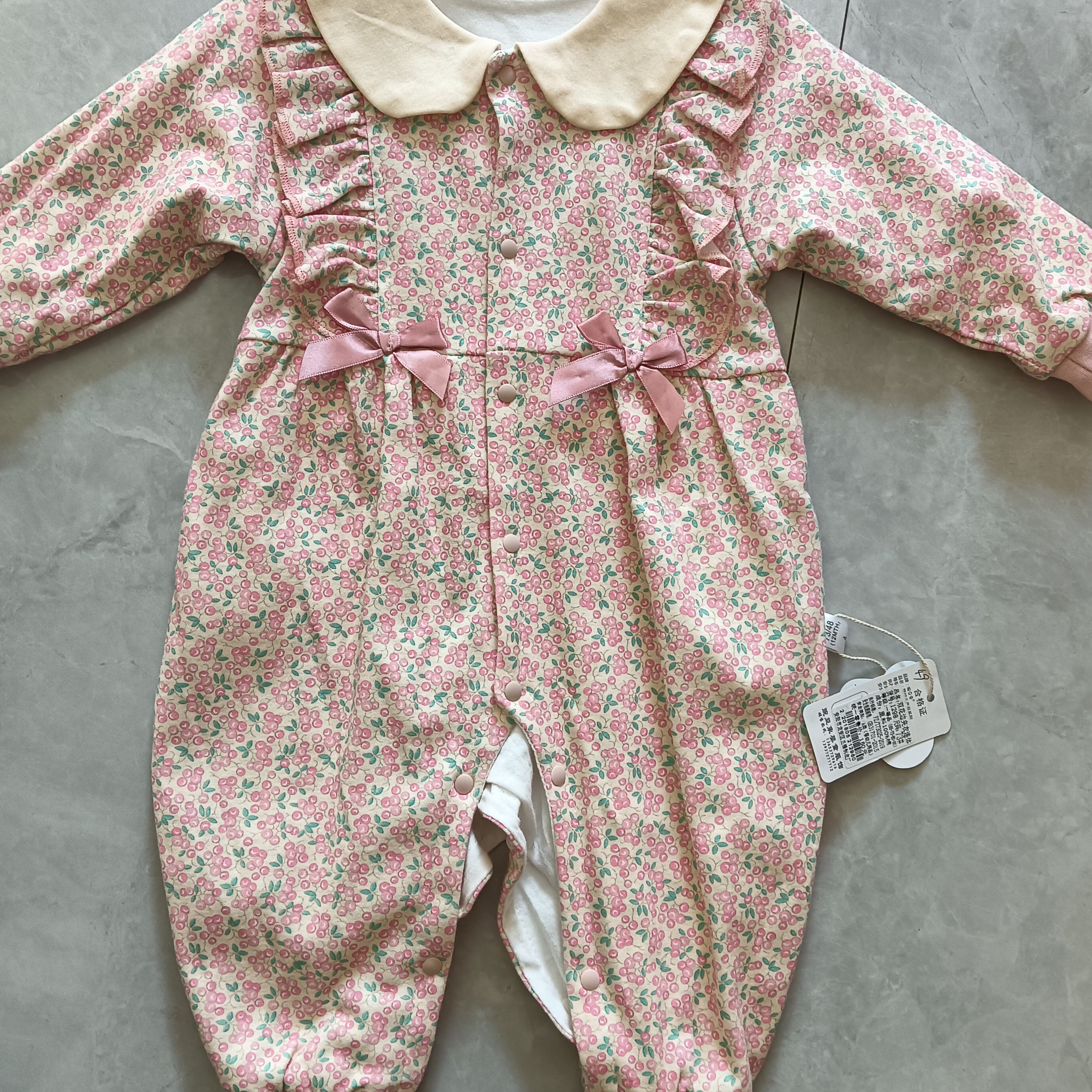 长袖女春秋哈衣女春秋可爱爬服宝宝碎花婴童连体裤