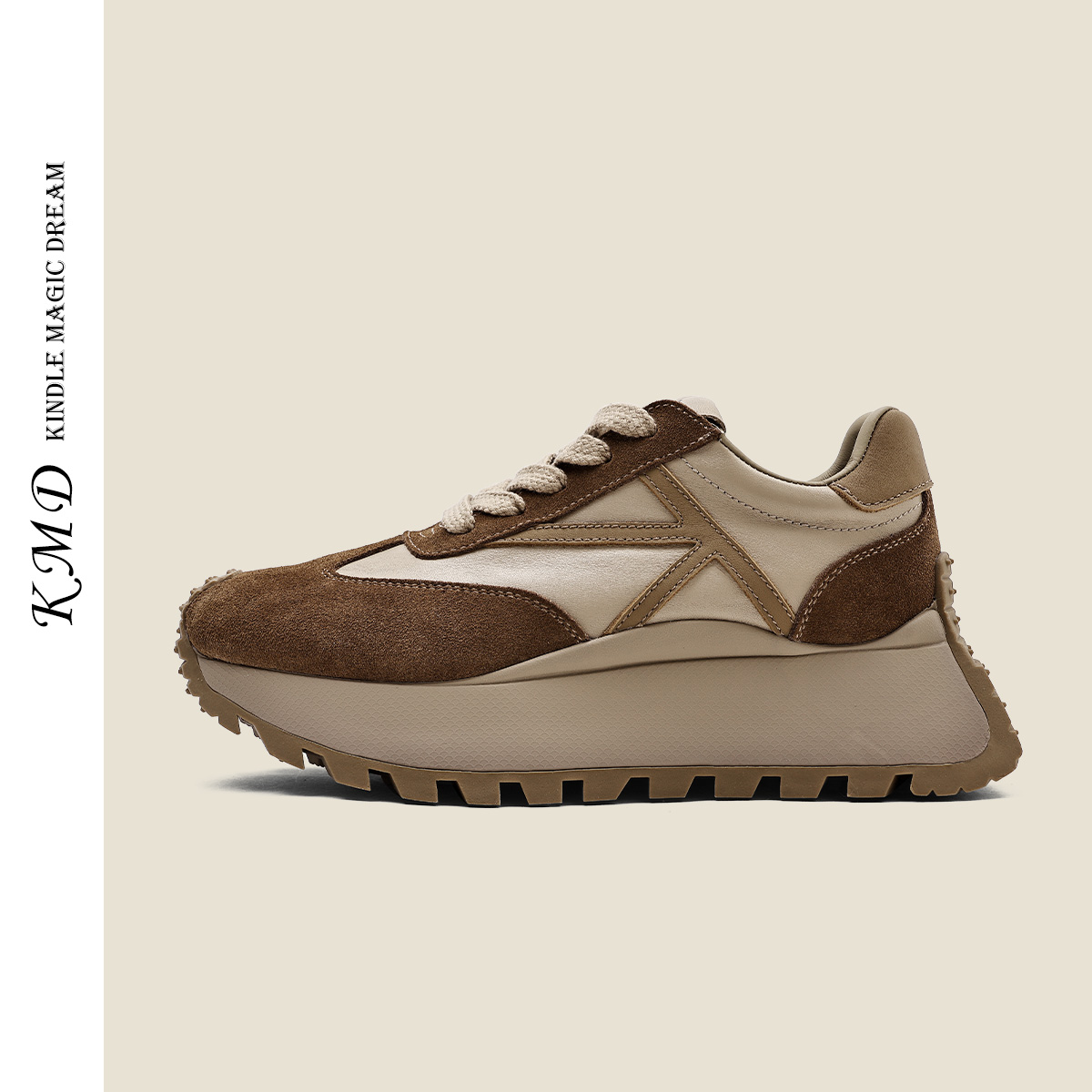 【美拉德风】KMDSHOES DB秋季厚底阿甘鞋女百搭增高跑步休闲运动鞋