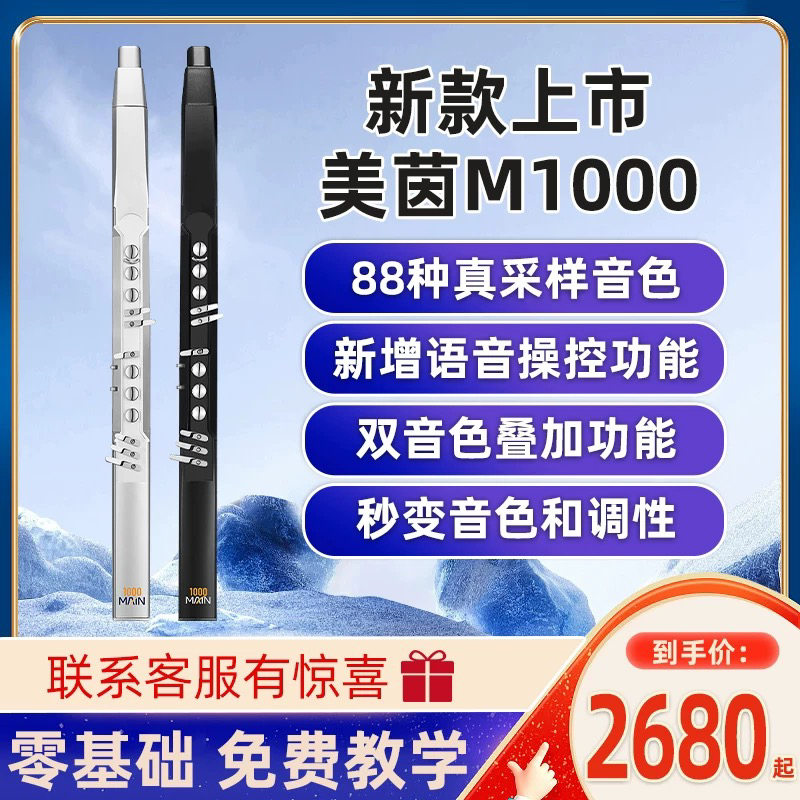 全新正品美茵M1000电吹管新款国产电吹管老人初学电子笛子葫芦丝
