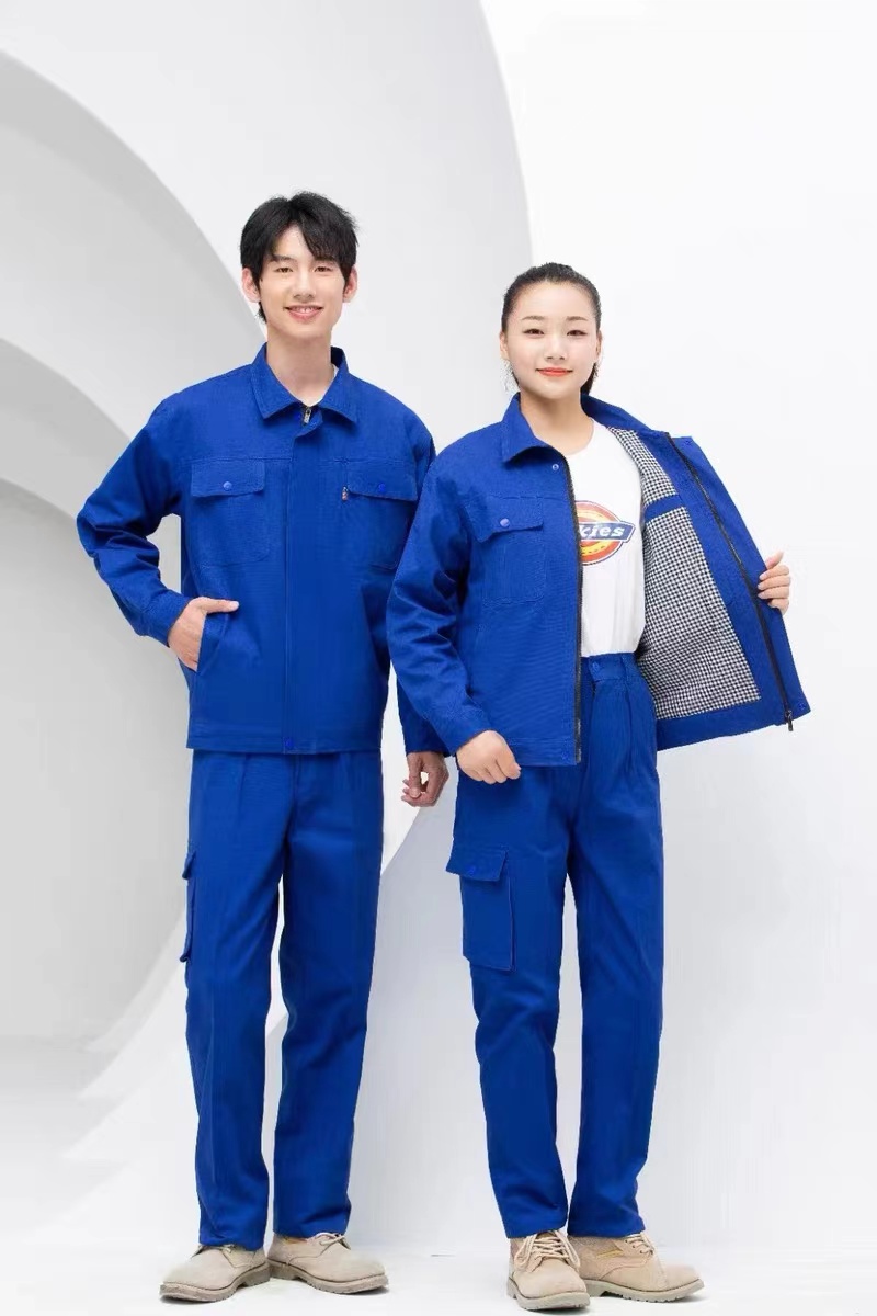 秋冬纯棉双层挂里衬工作服套装电焊工加厚耐磨工装劳保工作服男装