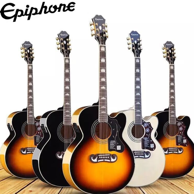 Epiphone易普锋面单吉他 ej200蜂鸟鸽子电箱民谣吉他入门推荐正品