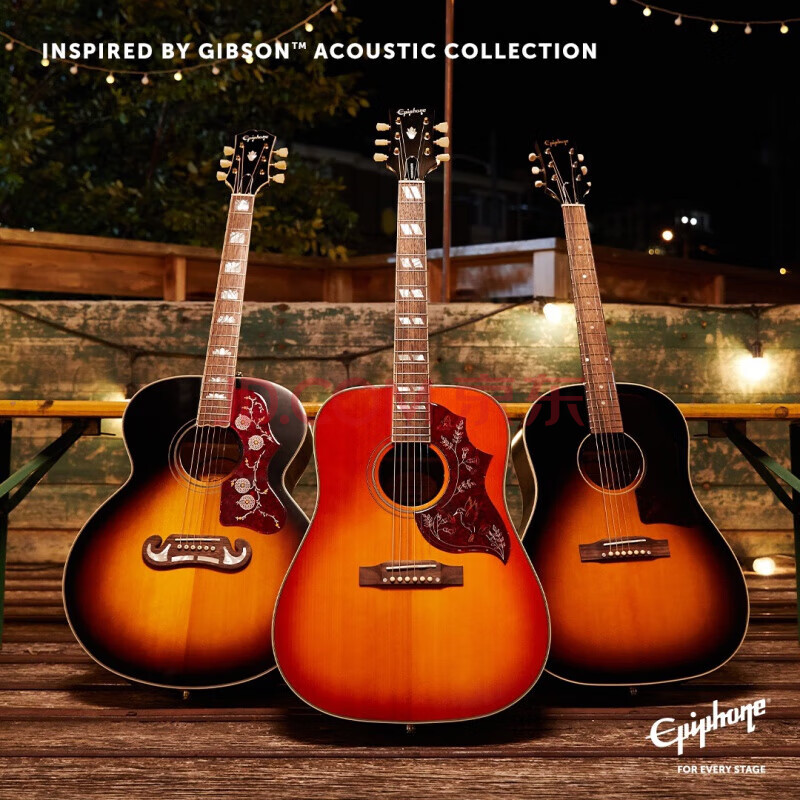 Epiphone易普锋Masterbilt J200/J45Slash蜂鸟全单民谣电箱吉他峰