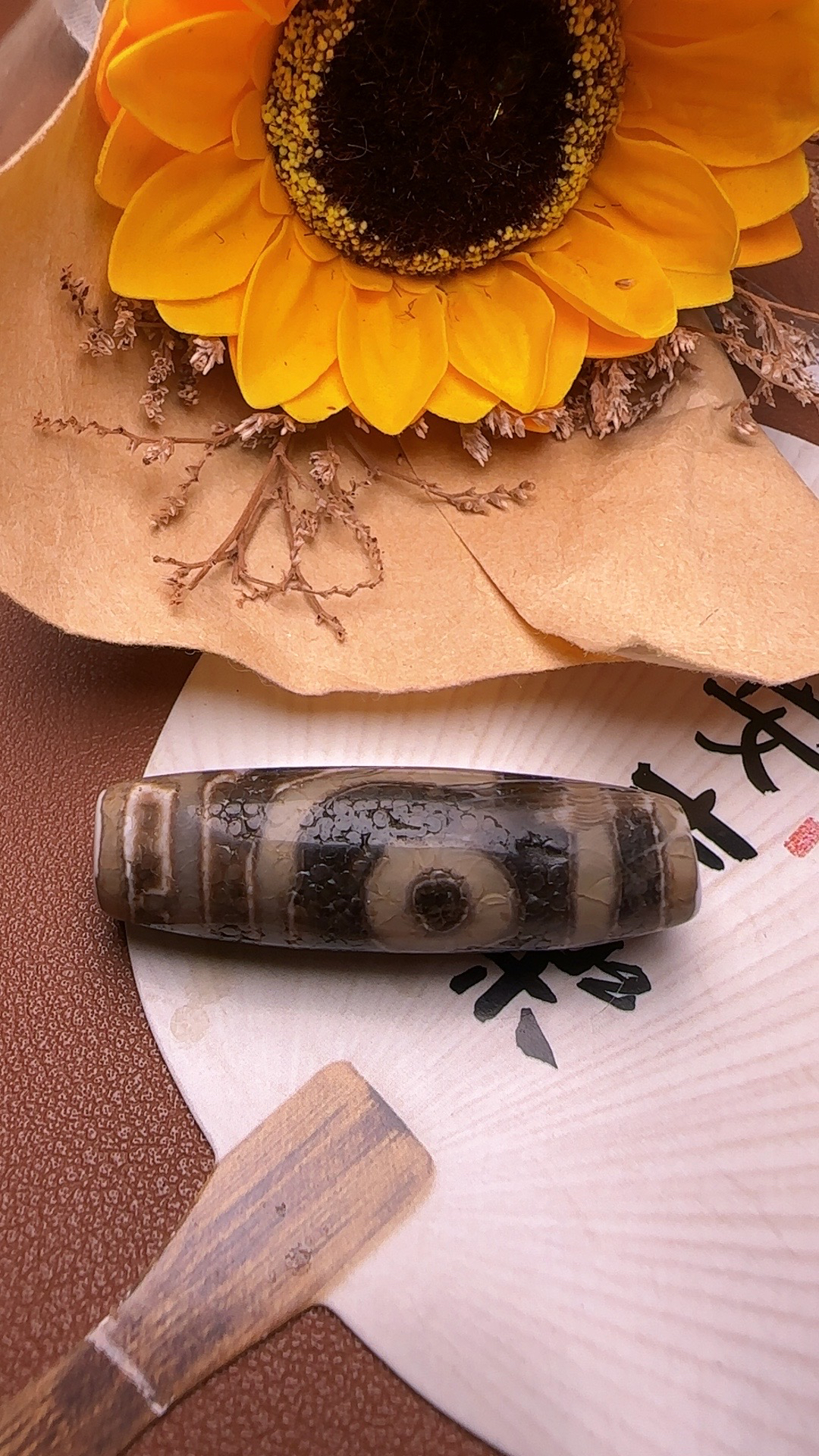 越级青稞贡双线如意两眼 罕见满体均匀青稞一致龙鳞风化44.9×14.2