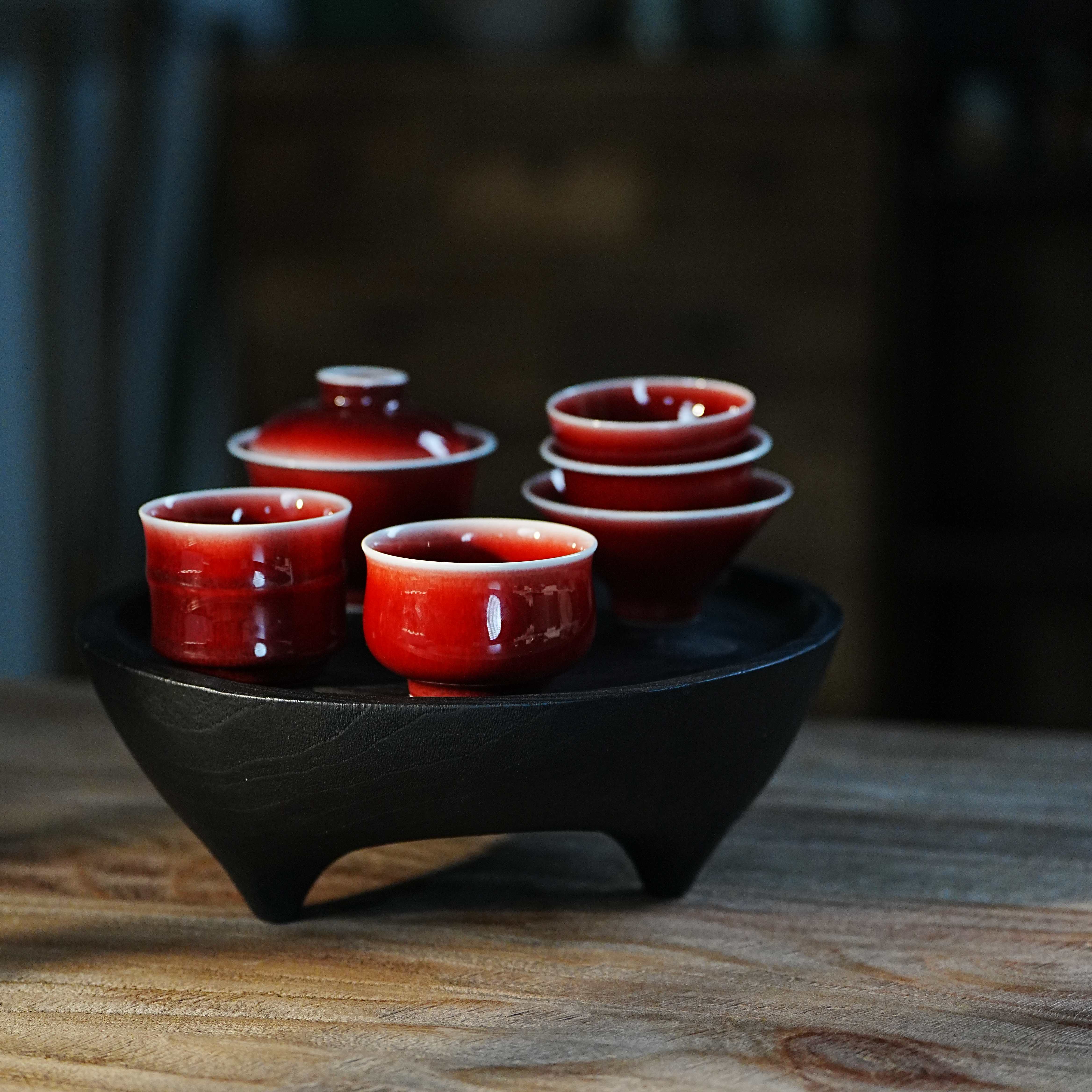 绪空景德镇郎红主人杯单杯陶瓷颜色郎红釉专业茶杯茶盏家用茗杯