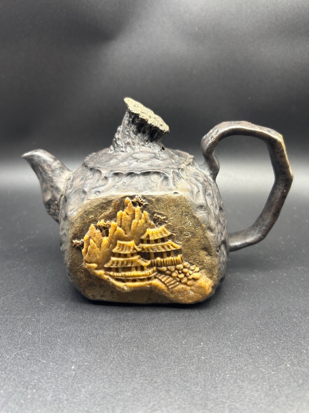 冰碛岩石壶 《山阁晚秋》晶体大容量400毫升