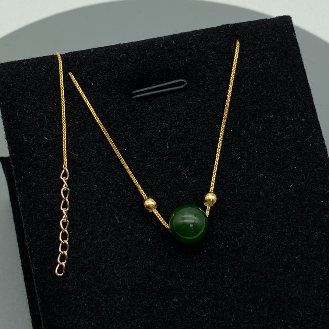 18k金 和田碧玉手链 简约绿色时尚轻奢百搭 多样性发一