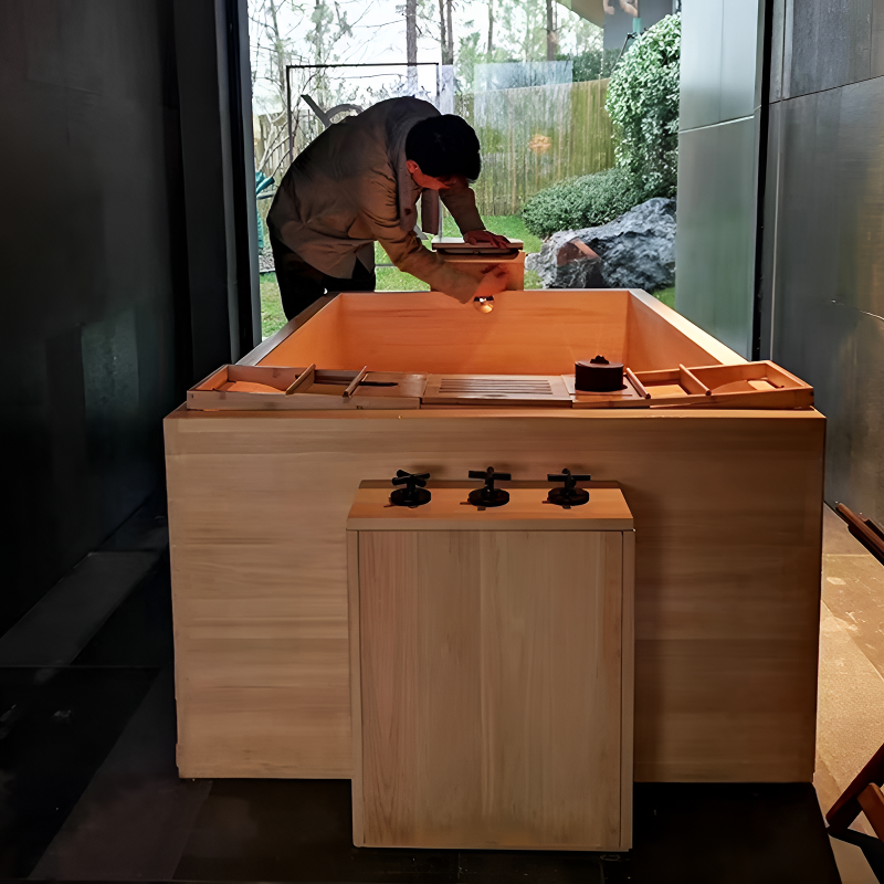 酒店橡木泡澡木桶浴桶洗澡沐浴盆美容会所泡澡桶木质成人定制浴缸