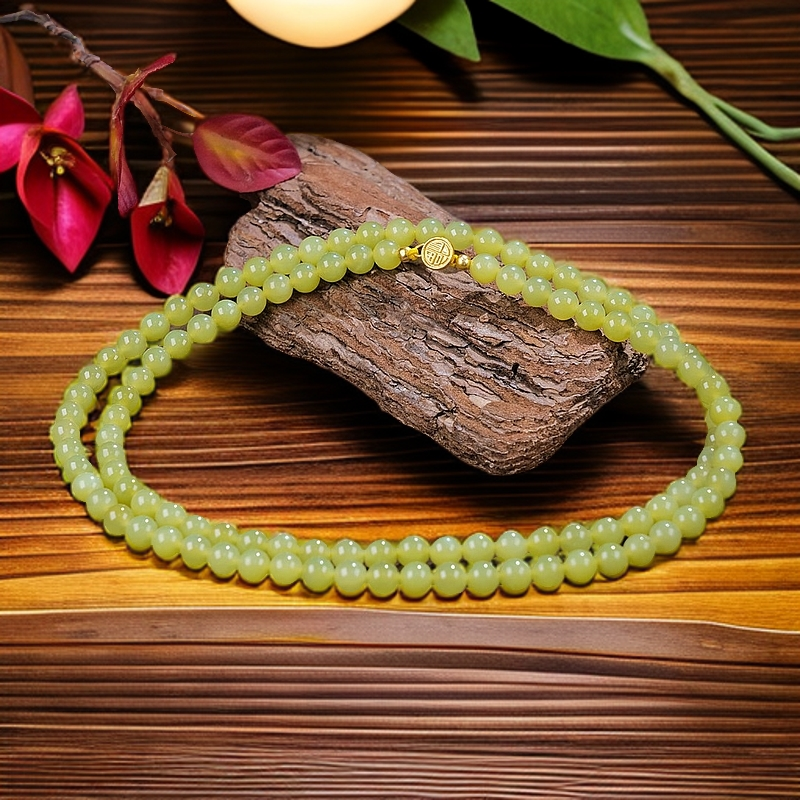 和田玉6mm黄口长链