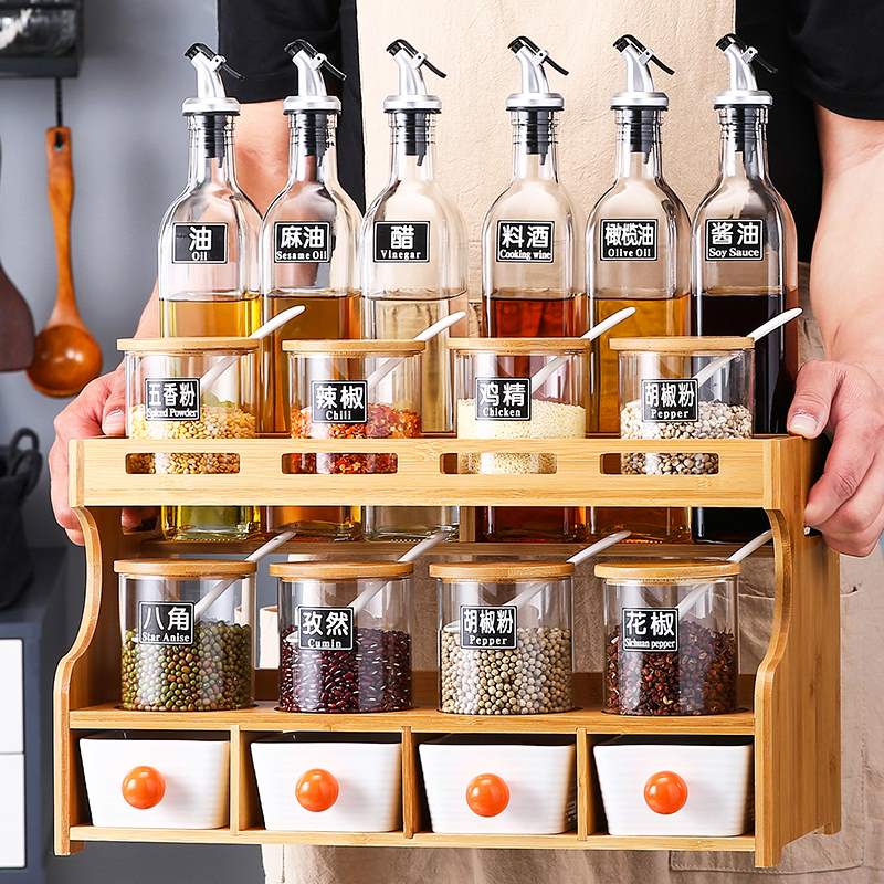 厨房用品调料组合套装玻璃家用玻璃调料瓶调味瓶创意北欧调料罐子
