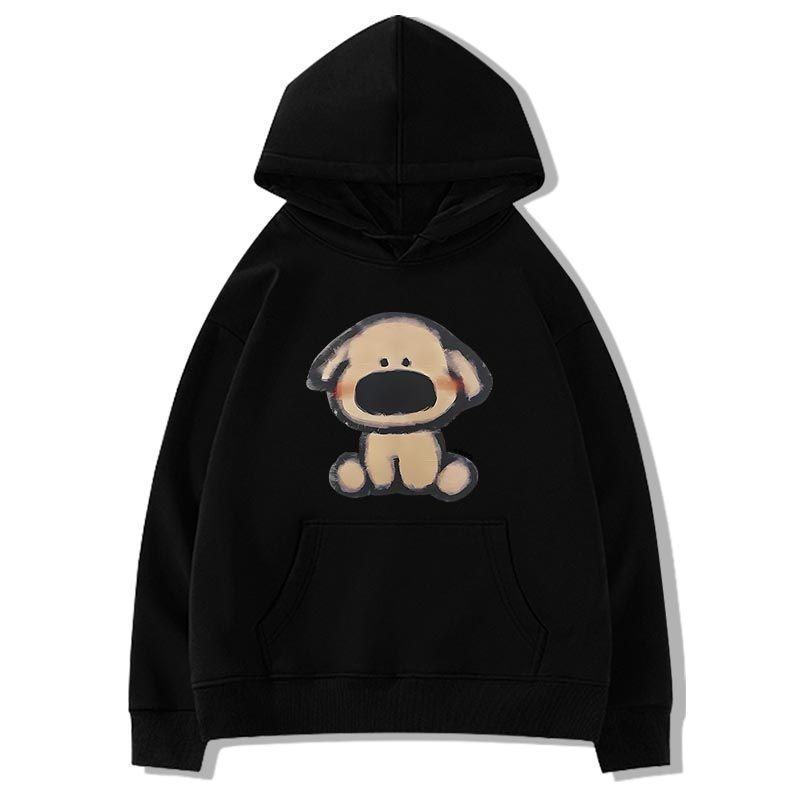 加绒重磅银狐绒纯棉连帽卫衣女街头甜美小众多巴胺上衣情侣男女潮