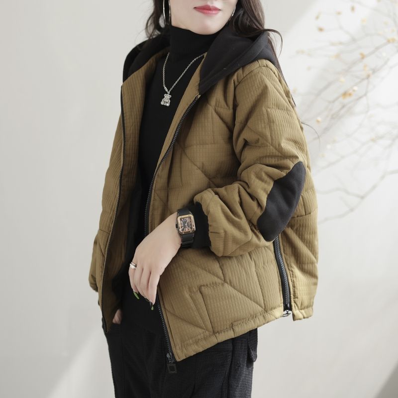 棉服女新款2022冬季女士夹棉上衣休闲宽松百搭复古女装棉衣外套