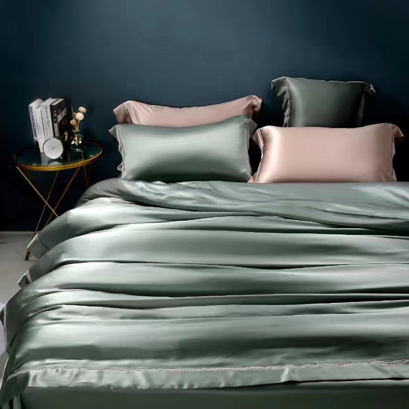 真丝桑蚕丝四件套透气舒适丝滑25mm纯色四件套轻奢真丝凉感床单