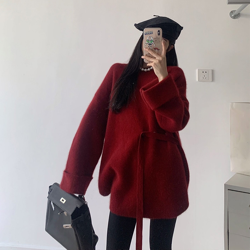 孕妇毛衣时髦穿搭绵羊绒针织打底衫宽松显瘦孕妈上衣孕妇装秋冬