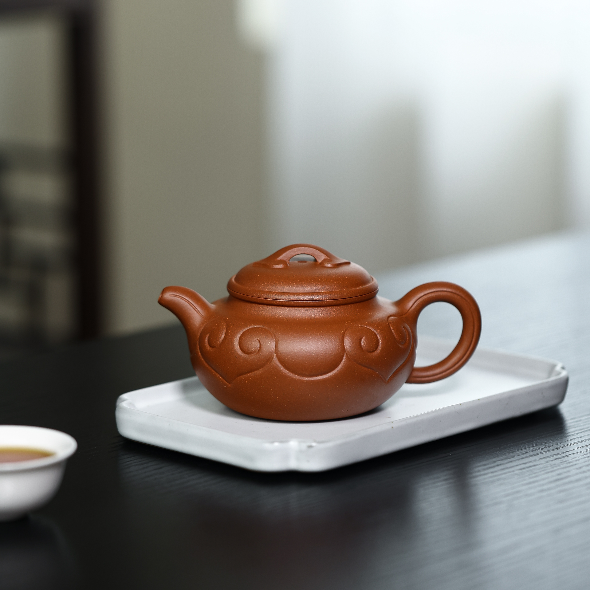 【仿古如意】60目高纯度宝山精挑红降破 250cc精工半手宜兴原矿紫砂