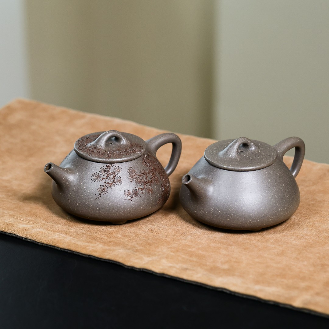 【平盖石瓢】170cc 原矿青灰段 宜兴原矿紫砂壶