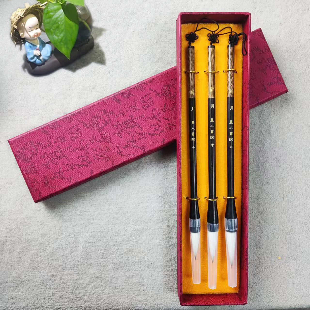 醉月手工狼羊兼毫楷行书专用毛笔弹性强聚锋好实木草书中号