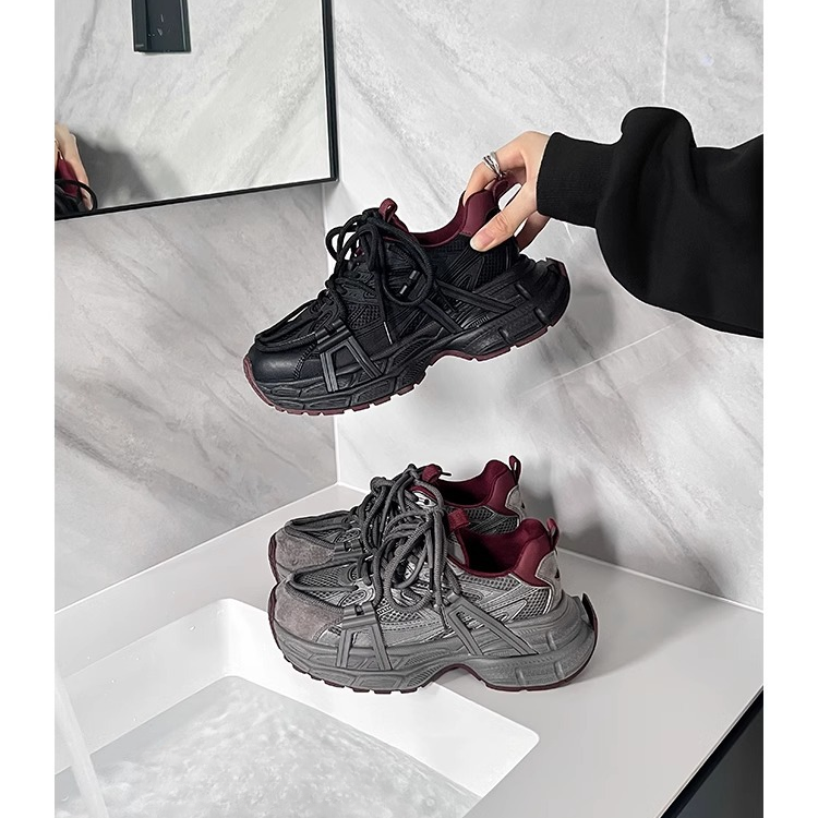 秋冬新款厚底老爹鞋女2024秋冬新款气质网红百搭运动休闲鞋女    