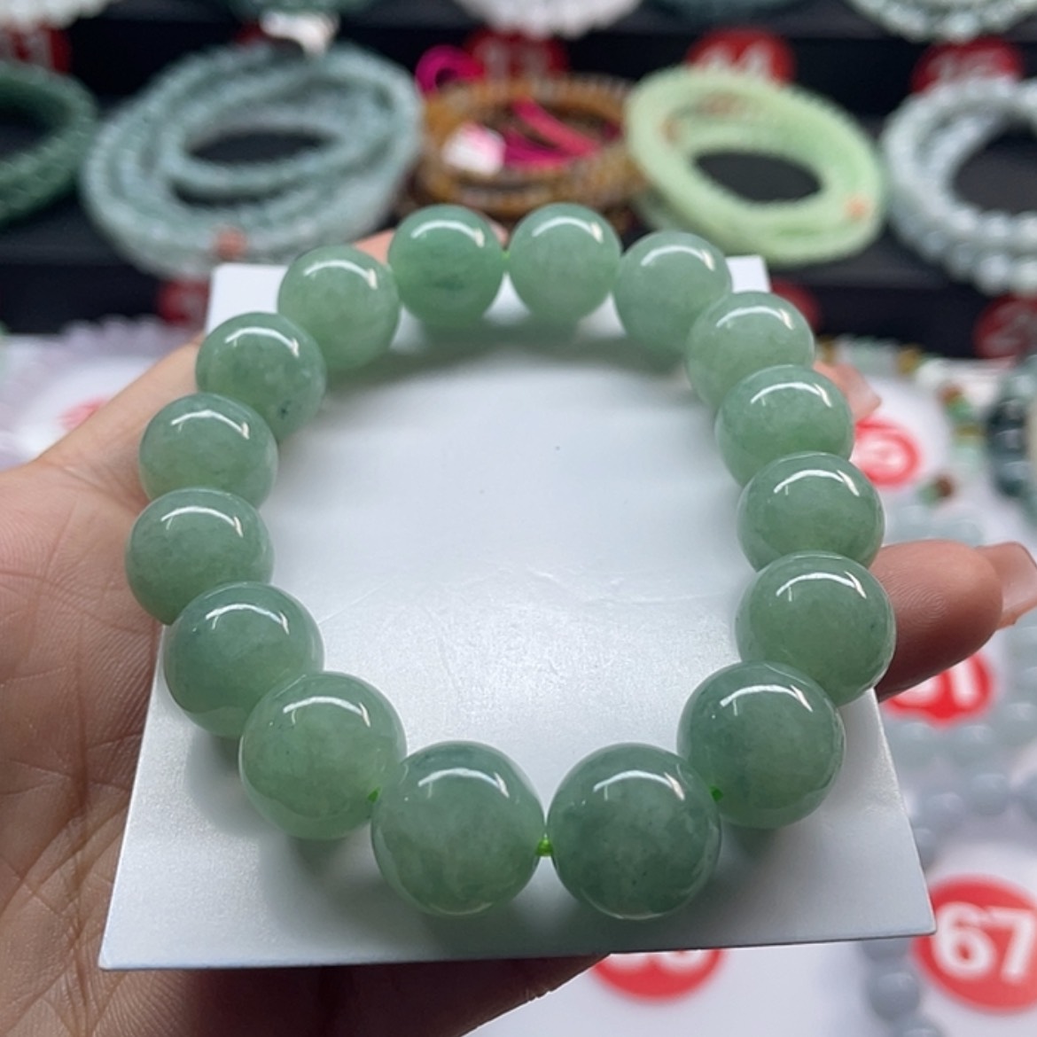 【闪购商品】翡翠手链未镶嵌简**)