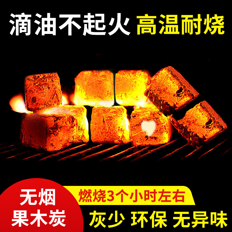 果木速燃炭 健康环保无烟易燃炭木炭室内烧烤专用炭无毒无味