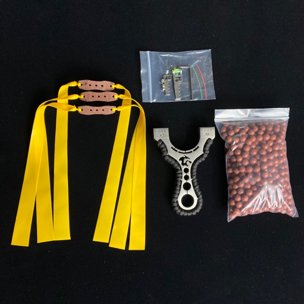 不锈钢怒狼弹弓直板扁皮免绑户外玩具