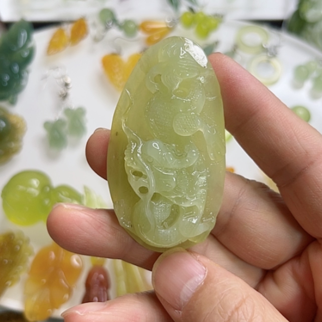 【闪购商品】蛇纹石玉吊坠合金