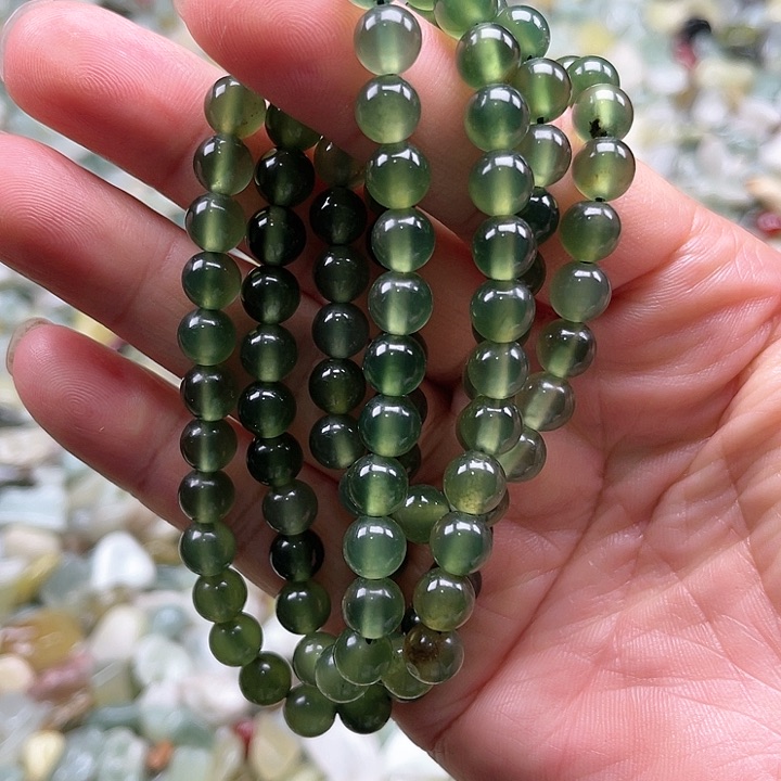 蛇纹石玉珠宝奇石合金180