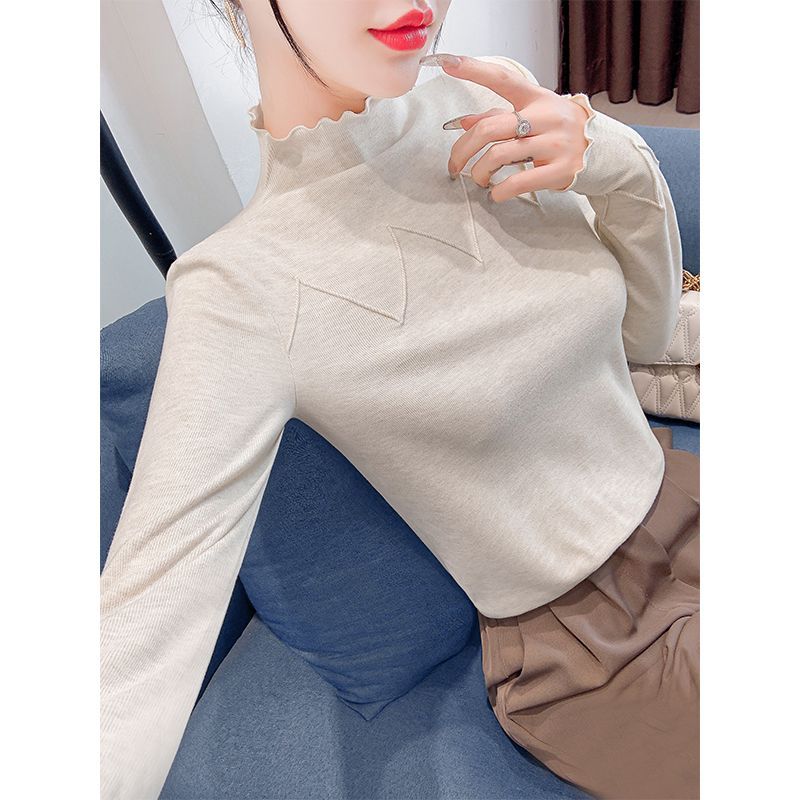 23款德绒打底衫春秋内搭长袖洋气针织修身半高领纯色冬季时尚百搭