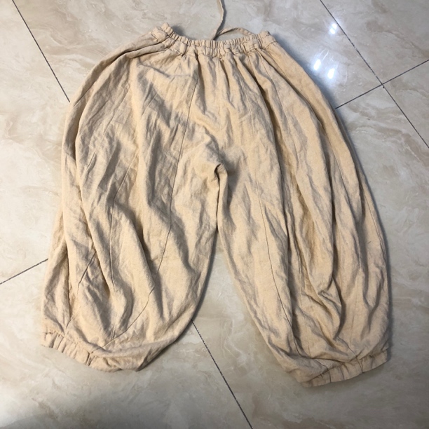 复古怀旧亚麻南瓜裤（裤长96）